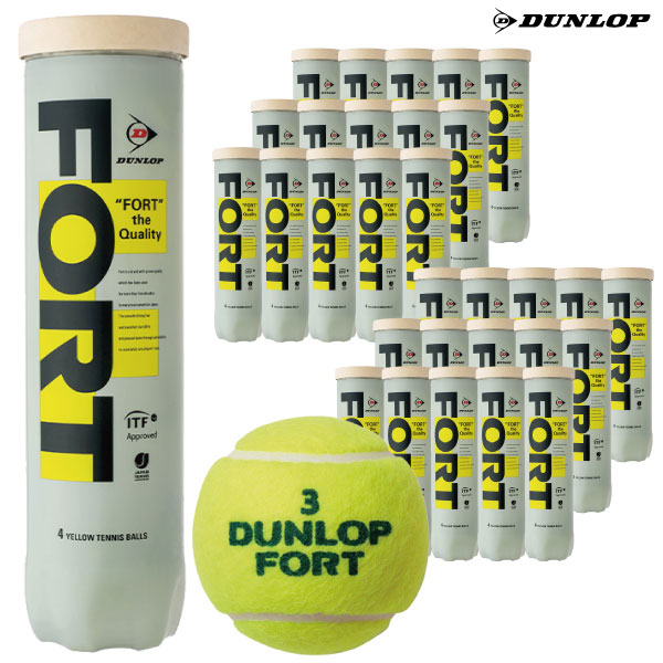 正式的 DUNLOP ダンロップ硬式テニスボール FORT4球入り30缶 120球